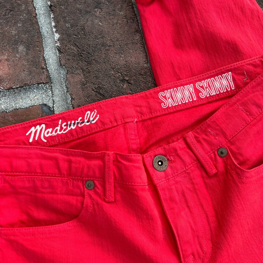 Madewell skinny skinny leg Red jeans Size 27 - Picture 4 of 6